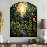 Green Yellow Urban Jungle I - Asymmetric Metal Wall Clock