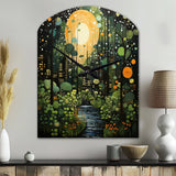 Green Yellow Urban Jungle I - Asymmetric Metal Wall Clock