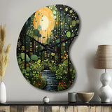 Green Yellow Urban Jungle I - Asymmetric Metal Wall Clock