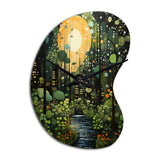 Green Yellow Urban Jungle I - Asymmetric Metal Wall Clock