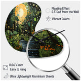 Green Yellow Urban Jungle I - Asymmetric Metal Wall Clock