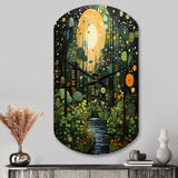 Green Yellow Urban Jungle I - Asymmetric Metal Wall Clock