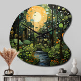 Green Yellow Urban Jungle I - Asymmetric Metal Wall Clock