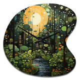 Green Yellow Urban Jungle I - Asymmetric Metal Wall Clock