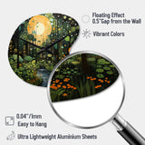 Green Yellow Urban Jungle I - Asymmetric Metal Wall Clock