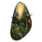 Green Yellow Urban Jungle I - Asymmetric Metal Wall Clock