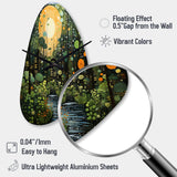 Green Yellow Urban Jungle I - Asymmetric Metal Wall Clock