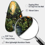 Green Yellow Urban Jungle I - Asymmetric Metal Wall Clock