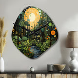 Green Yellow Urban Jungle I - Asymmetric Metal Wall Clock
