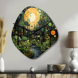 Green Yellow Urban Jungle I - Asymmetric Metal Wall Clock