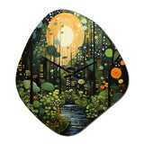 Green Yellow Urban Jungle I - Asymmetric Metal Wall Clock