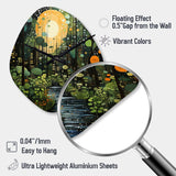 Green Yellow Urban Jungle I - Asymmetric Metal Wall Clock