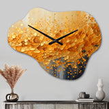 Golden Radiance I - Asymmetric Metal Wall Clock