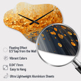 Golden Radiance I - Asymmetric Metal Wall Clock