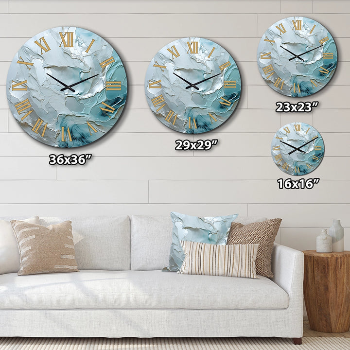 Designart Silver Shimmer - Landscapes Metal Wall Clock