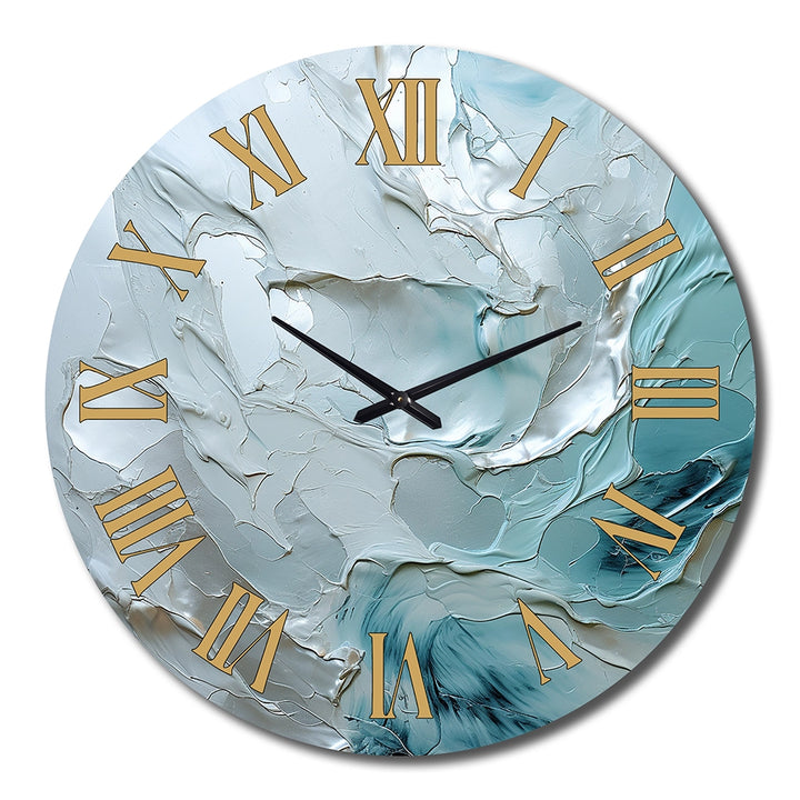 Designart Silver Shimmer - Landscapes Metal Wall Clock