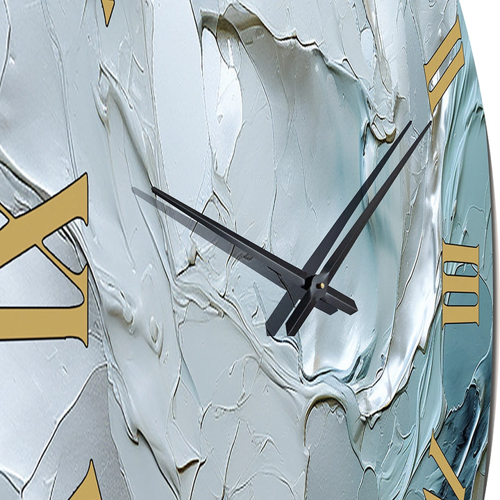 Designart Silver Shimmer - Landscapes Metal Wall Clock
