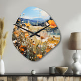 Sunny Meadows - Asymmetric Metal Wall Clock