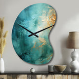 Teal Oasis III - Asymmetric Metal Wall Clock