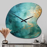 Teal Oasis III - Asymmetric Metal Wall Clock