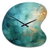 Teal Oasis III - Asymmetric Metal Wall Clock