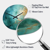Teal Oasis III - Asymmetric Metal Wall Clock