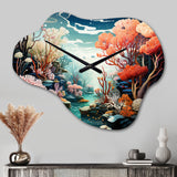 Underwater Coral Reef Depths II - Asymmetric Metal Wall Clock