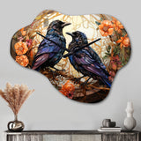 Crow Enchanted Monarchs - Asymmetric Metal Wall Clock