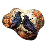 Crow Enchanted Monarchs - Asymmetric Metal Wall Clock