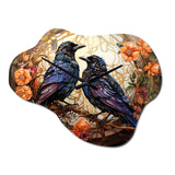 Crow Enchanted Monarchs - Asymmetric Metal Wall Clock