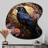 Crow Opulent Oath - Asymmetric Metal Wall Clock