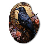Crow Opulent Oath - Asymmetric Metal Wall Clock