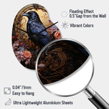 Crow Opulent Oath - Asymmetric Metal Wall Clock