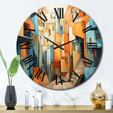 Cubism Art Multidimensional V - Abstract Metal Wall Clock