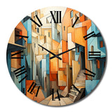 Cubism Art Multidimensional V - Abstract Metal Wall Clock