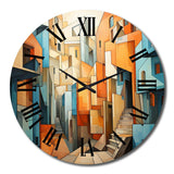 Cubism Art Multidimensional V - Abstract Metal Wall Clock