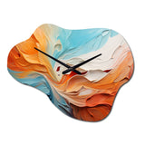 Teal Orange Bold Abstract Flow Collage I - Asymmetric Metal Wall Clock