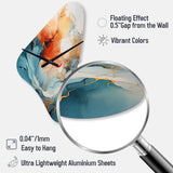 Teal Orange Bold Abstract Flow Collage II - Asymmetric Metal Wall Clock