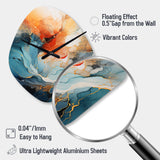 Teal Orange Bold Abstract Flow Collage II - Asymmetric Metal Wall Clock