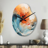 Teal Orange Bold Abstract Flow Collage II - Asymmetric Metal Wall Clock