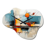 Teal Orange Bold Flow Collage - Asymmetric Metal Wall Clock