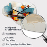 Teal Orange Bold Flow Collage - Asymmetric Metal Wall Clock