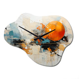 Teal Orange Bold Energy III - Asymmetric Metal Wall Clock