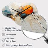 Teal Orange Bold Energy III - Asymmetric Metal Wall Clock