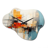 Teal Orange Bold Energy IV - Asymmetric Metal Wall Clock