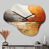 Grey Orange Grey And Orange Geological Wonders - Asymmetric Metal Wall Clock