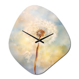 White Dandelion Romantic Impression III - Asymmetric Metal Wall Clock
