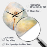 White Dandelion Romantic Impression III - Asymmetric Metal Wall Clock