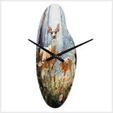 Deer Graceful Fawn Pastoral II - Asymmetric Metal Wall Clock