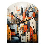 Denmark Scarlet Roofs Collage III - Asymmetric Metal Wall Clock